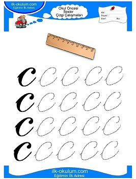 Çocuklar İçin Sesler Çizgi Çalışmaları Çalışma Sayfaları 